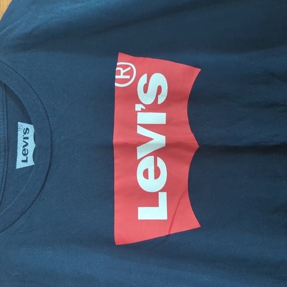 Levi Logo Graphic Short Sleeve Tee Shirt Size M Navy and Red - Picture 2 of 6